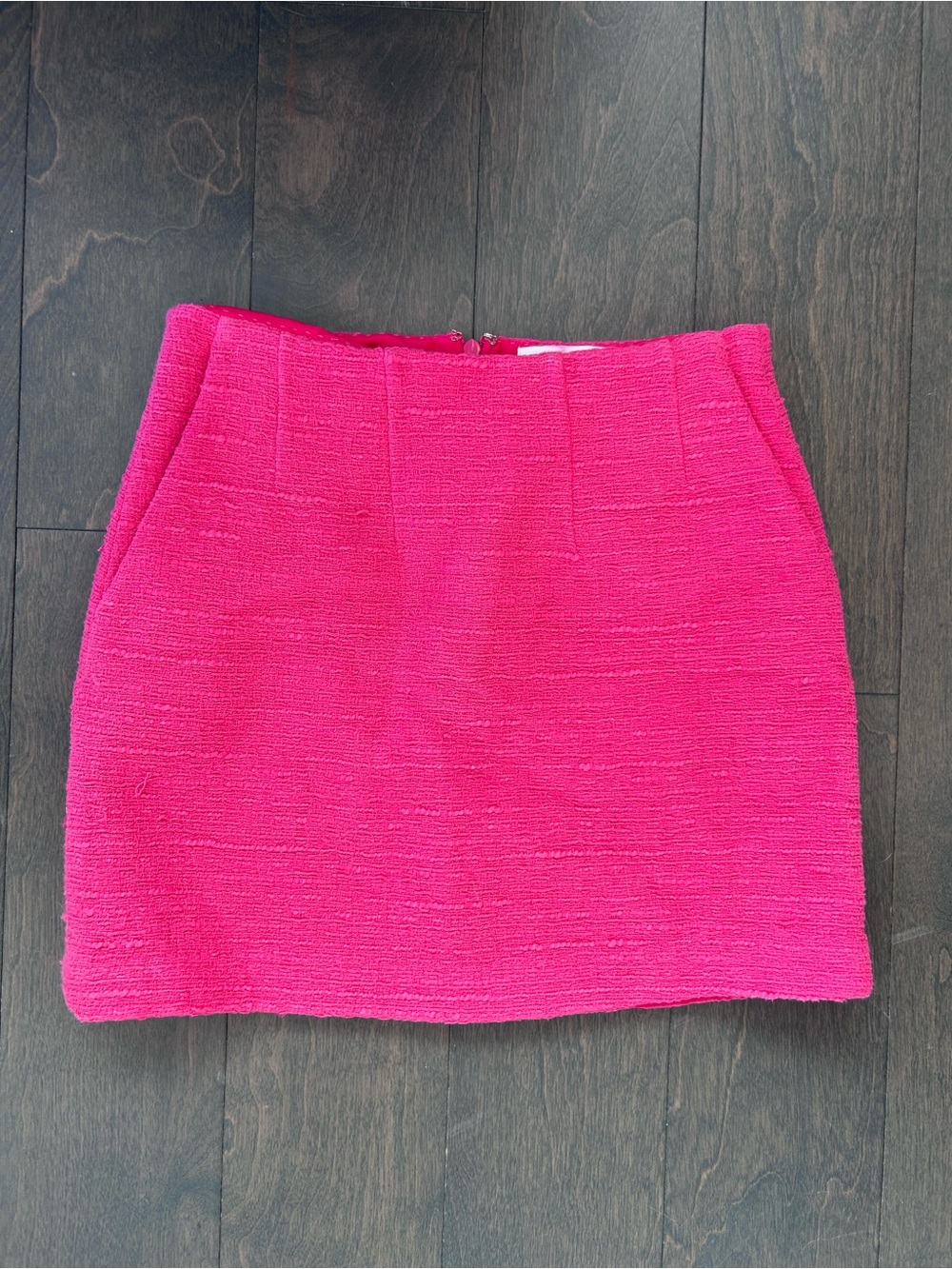 Babaton Bright Pink Tweed Mini Skirt